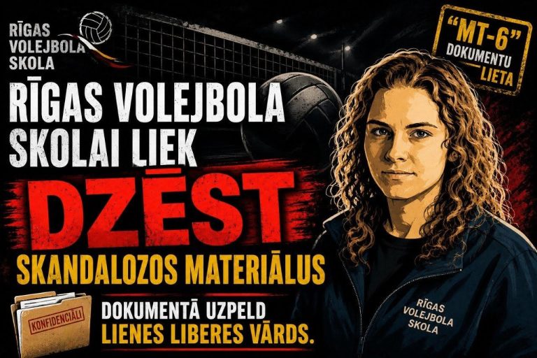 Rīgas Volejbola skolai liek dzēst skandalozos materiālus; dokumentā uzpeld Lienes Liberes vārds